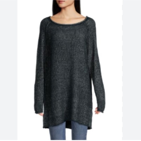 Free People Lenox Ribbed Tunic Sweater in Onyx L - Picture 12 of 15